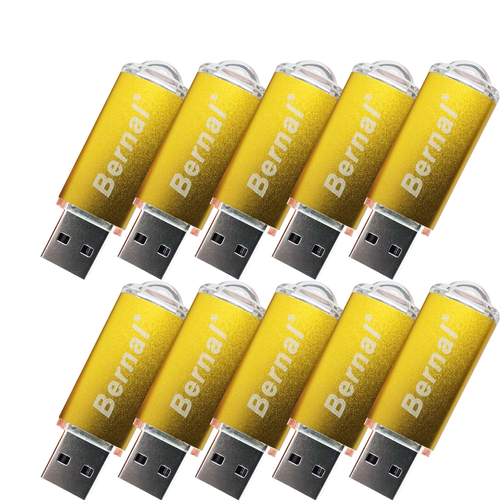 Fabrik 10PCS USB-Flash-Laufwerk 4GB USB 2.0 8GB 16GB 32GB Stift Laufwerke 128MB 256MB 512MB 2GB FLASH STICK Mem: Gold / 8GB