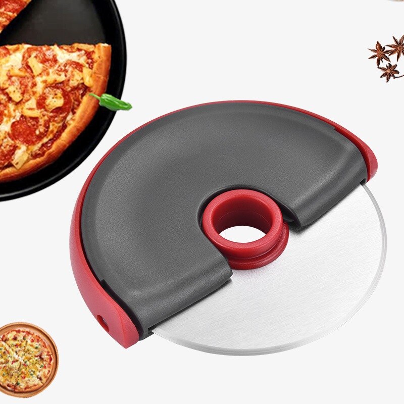11x11 cm Rvs Pizza Wielen Ronde Vorm Pizza Cutter Plastic Handvat Cake Brood Ronde Snijden Snijmachine Nuttig pizza Gereedschap