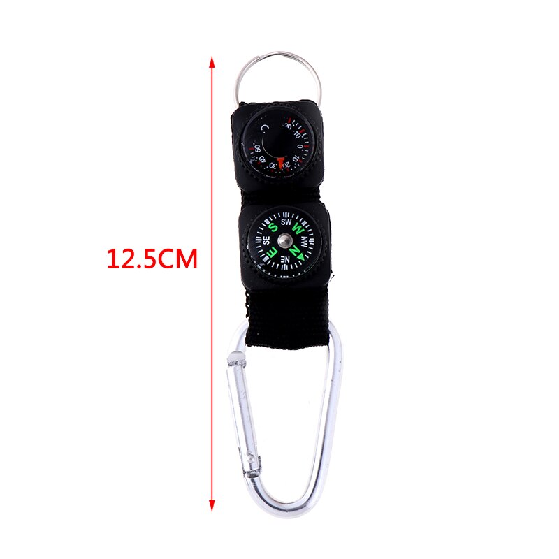 Outdoor 3 In 1 Camping Kompas Multifunctionele Mini Karabijnhaak Sleutelhanger Thermometer Kompas Outdoor Wandelen Reizen Survival Tool