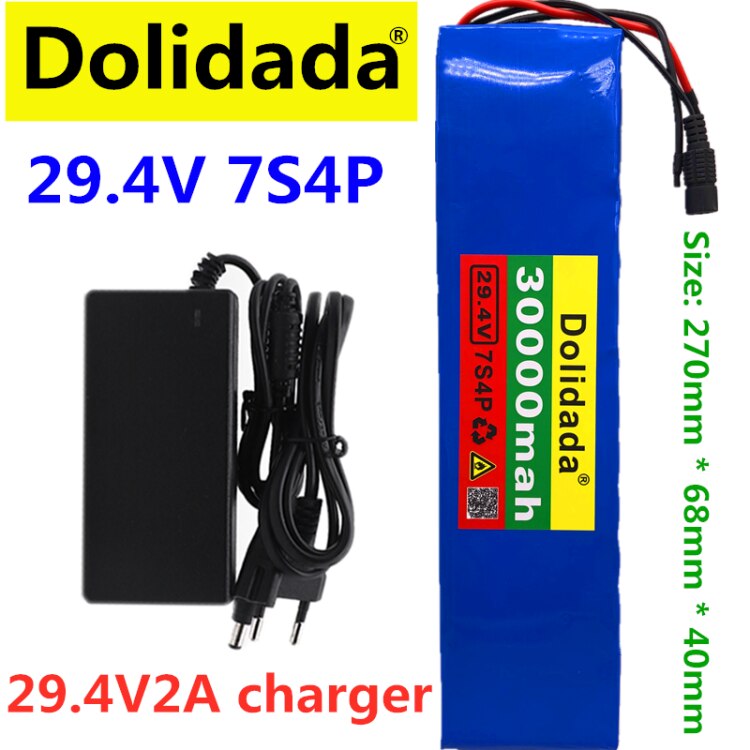 7S4P 24V 28Ah 29,4 V FÜR Lithium-ionen akku Gebaut-in BMS elektrische fahrrad einrad Rolle rollstuhl Motor- + ladegerät