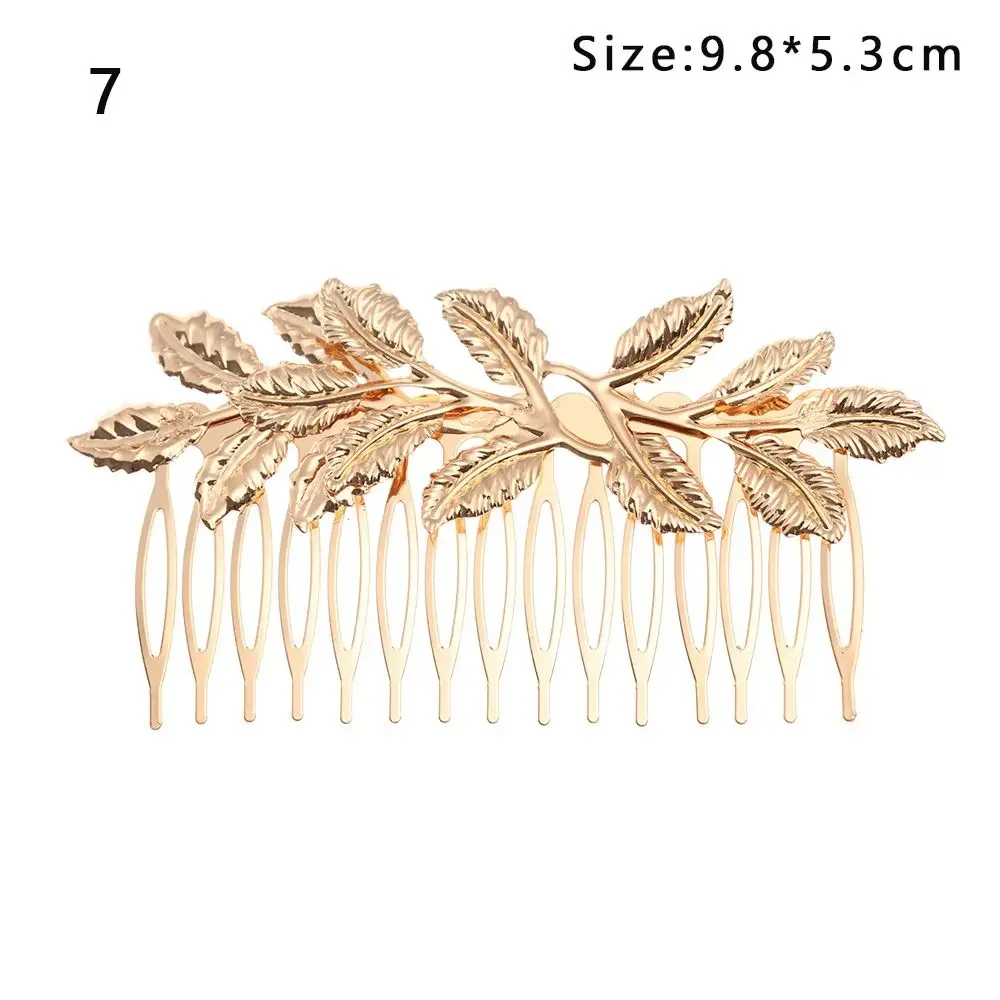 Serre-tête en forme de feuille dorée pour femme, accessoire de coiffure de mariée, diadème romain, couronne, bijoux: Bleu