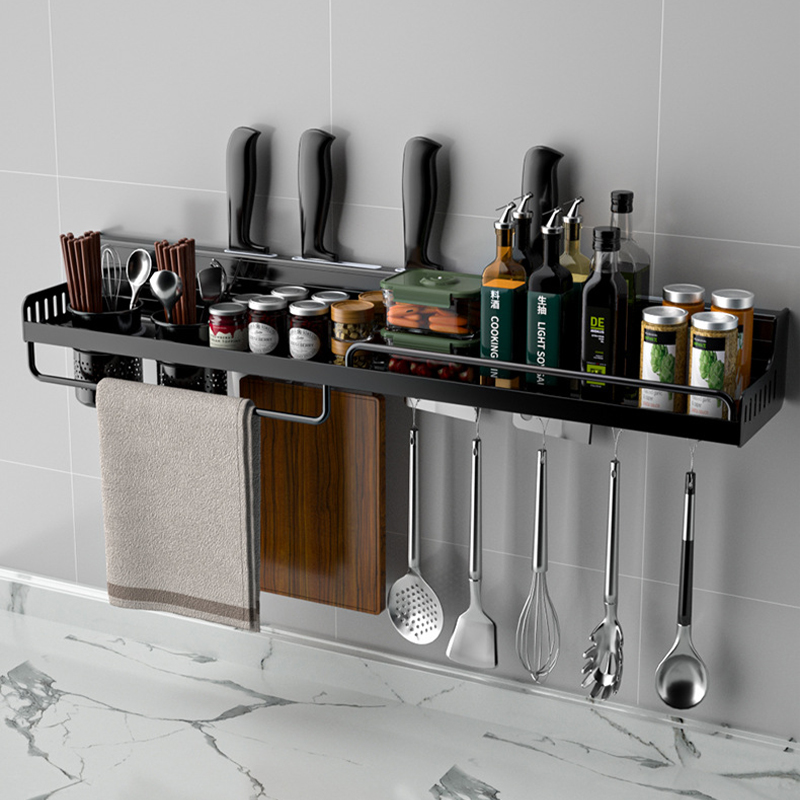 Kichen Organizer Zauberstab-montiert Gewürze Raum Regal Aluminium Multifunktions Kichen schlagen-freies Regal Lagerung Organizer Gestell für Gewürz