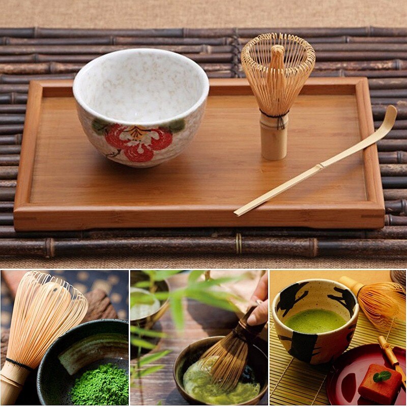 4 Style Fine Japanese Ceremony Matcha Ceramic Bowl With Bamboo Whisk Scoop Teaware Tool Set For Coffee And Tea