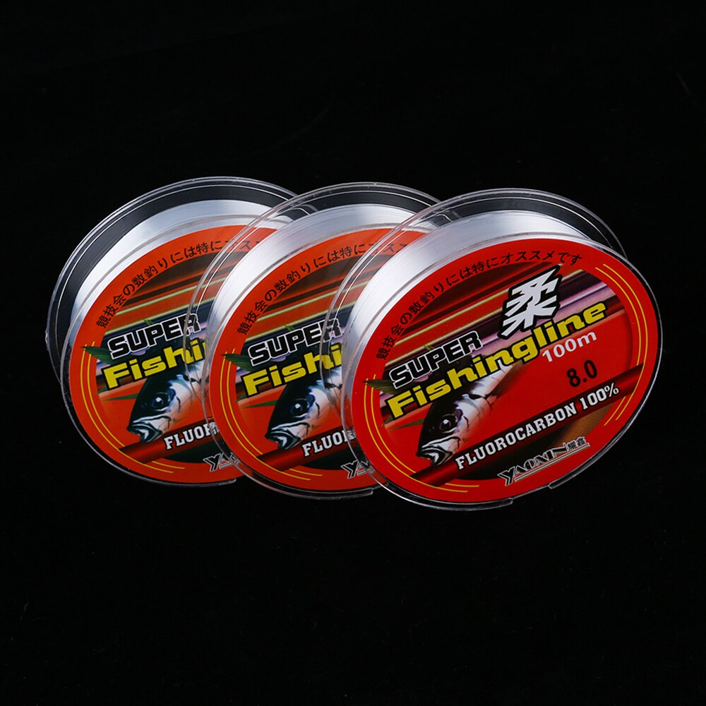 Sedal de pesca de fluorocarbono, hilo de nailon superfuerte, transparente, multifilamento, aparejos de alambre, cuerda fuerte, aparejos de pesca, 0,8-6LB, 100m