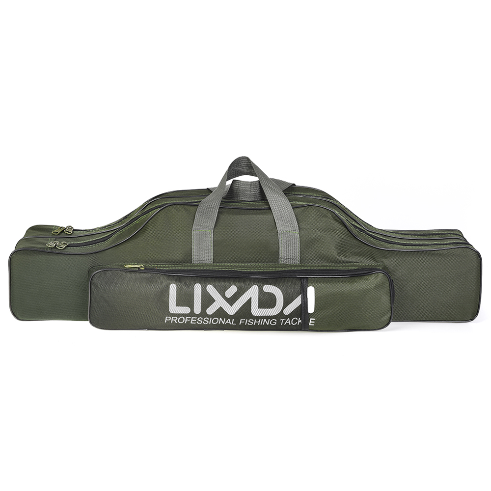 Lixada 80/150/210cm Fishing Bag Oxford Cloth Folding Fishing Rod Reel Bag Fishing Tackle Storage Bag Fishing Bag Carrier 2Layer: WHITE