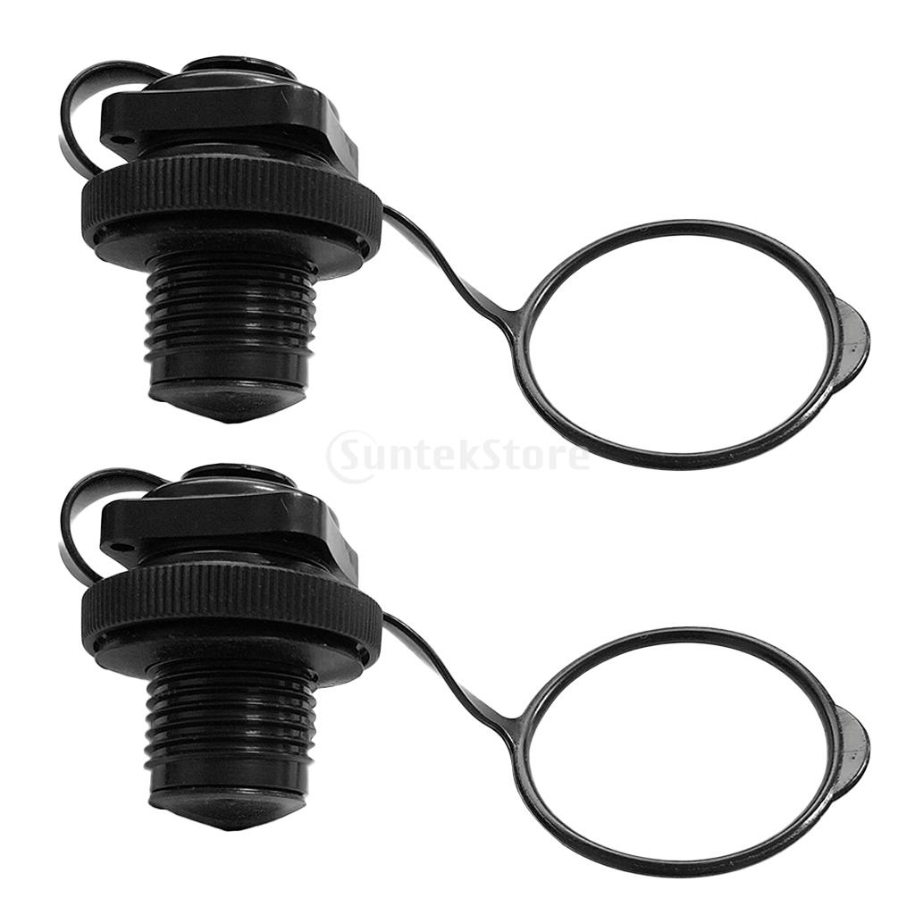 1Pair Screw Air Valve CapsDurable Plastic Safety Air Valve Nozzle for Inflatable Boat Rubber Kayak Tender Raft Mattress Airbed