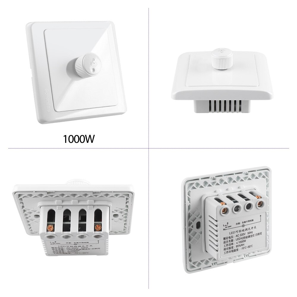 Led Dimmer Switch 220V Max 300W 600W 1000W Brightness Controller For Adjustable Led Bulb Panel Light Lamp ON/OFF Dimmable Switch