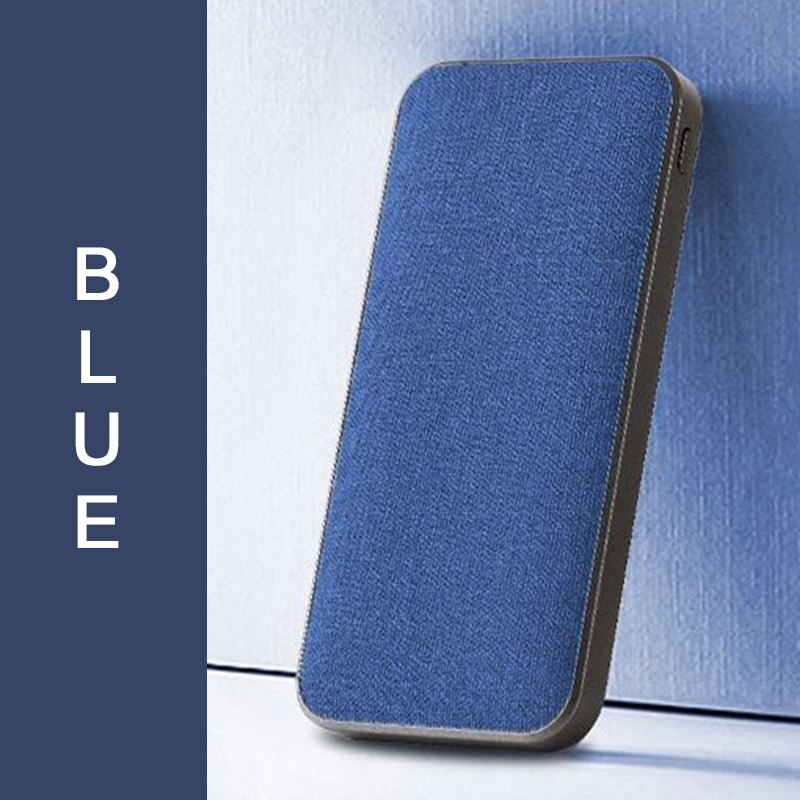 CASEIER 18W 10000 mAh Energie Bank PD QC 3,0 Für iPhone 12 11 XS Profi Max Samsung Xiaomi 10000 mAh Tuch Energie Tragbare Ladegerät: Blau