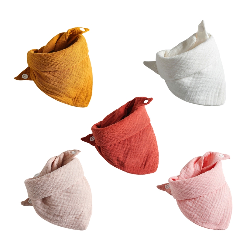 5 Pcs/set Soft Cotton Baby Face Towel Bath Towel Absorbent Gauze Newborn Burp Cloths Kids Washcloth Handkerchief Feeding Towel: Triangle bib-A2