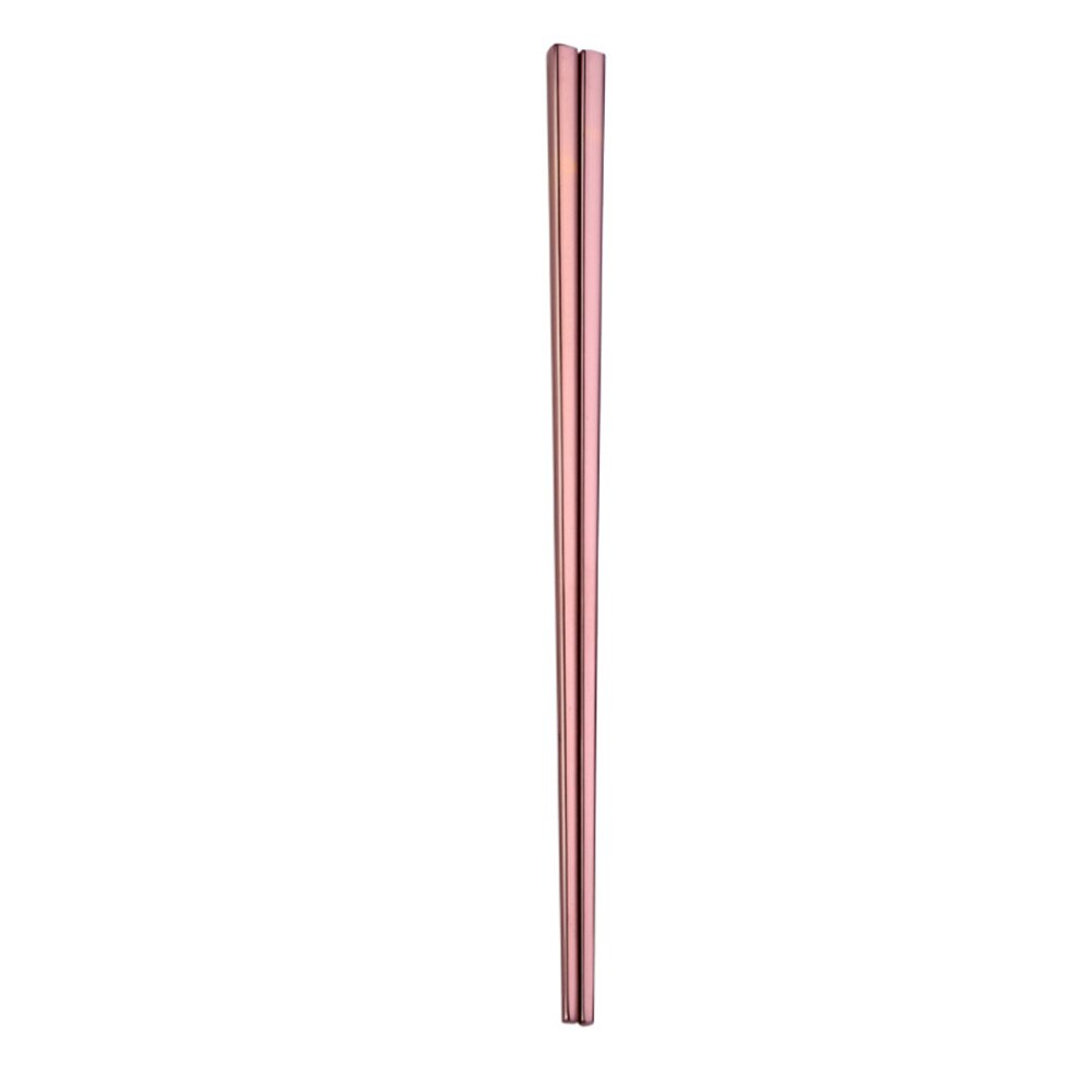 1 Pair Stainless Steel Chinese Chopsticks Non-slip Reusable Metal Chopstick Sushi Hashi Food Sticks Tableware Kitchen Tool 23cm: Rose Gold
