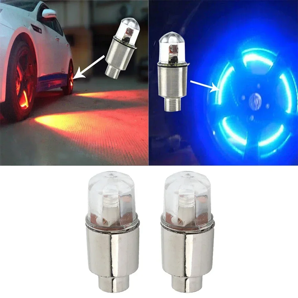 Luces LED para neumáticos de ruedas de coche, luz azul/roja/verde/colorida apta para bicicleta, coche, motocicleta, accesorios de decoración de neumáticos de coche, 2 uds.