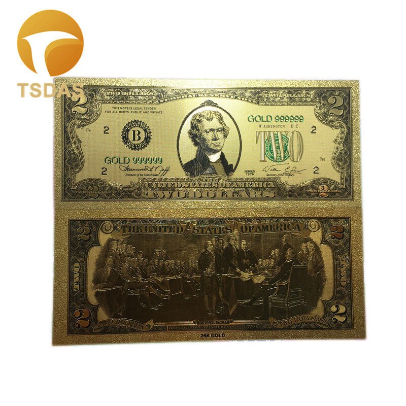 Alle typer amerikanske pengesedler dollar guld seddel  in 24k guldbelagt til indsamling: 2