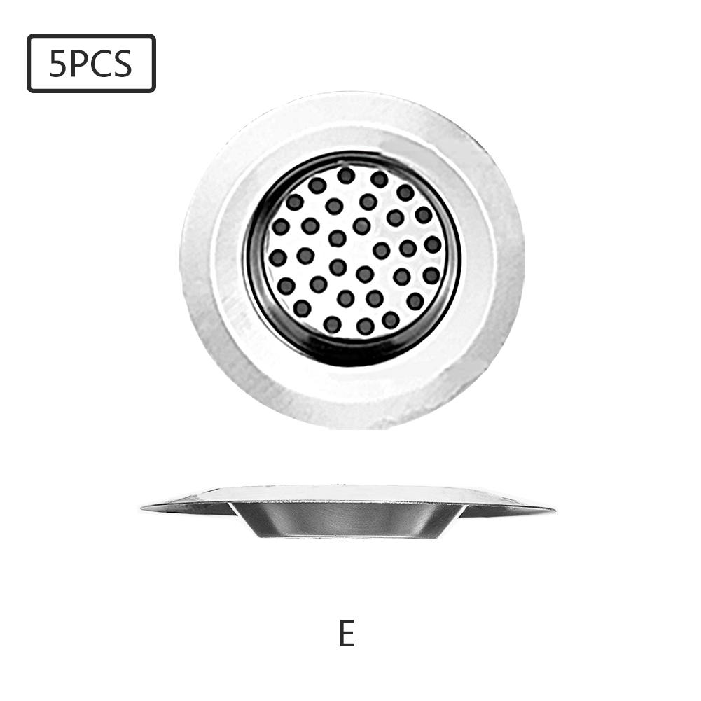 5PCS Kitchen Stainless Steel Sink Filter Bathtub Hair Catcher Stopper Shower Drain Hole Filter Trap Metal Sink Strainer Colander