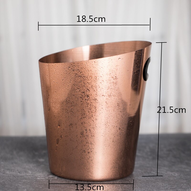 Beer Champagne Whiskey Freeze Bucket Party Decoration Stainless Steel Ice Bucket Wine Ice Cooler Bars Kitchen Accessories: Rose gold