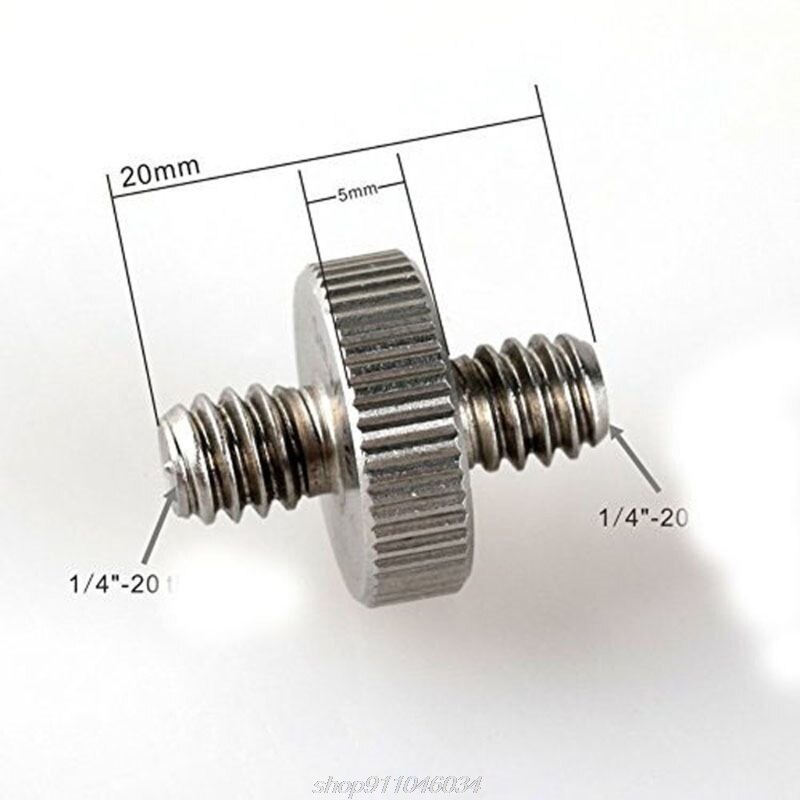 Metalen 1/4 \ "Man 1/4 \" Of 3/8 \ "Man Schroefdraad Adapter 1/4 Of 3/8 Inch dubbele Man Schroef Adapter Statief Camera N18 20