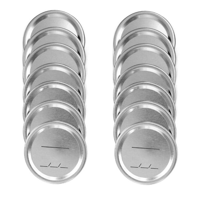 Couvercles de mise en conserve pratiques à bouche régulière pour bocaux à bille/Kerr, couvercles de bocaux maçon en métal à fente avec joints en Silicone, argent: WHITE