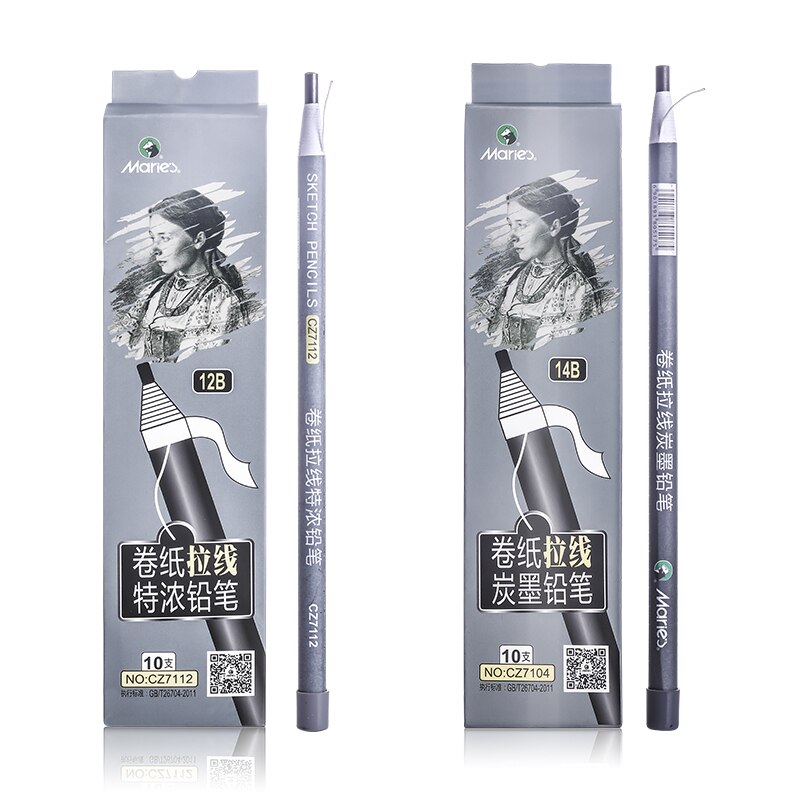 Rollo de rollos de papel para dibujo, Pluma de Corte libre de Papel carbón 12B 14B, negro Extra, CZ7112 CZ7104, suministros de arte, 5 uds.