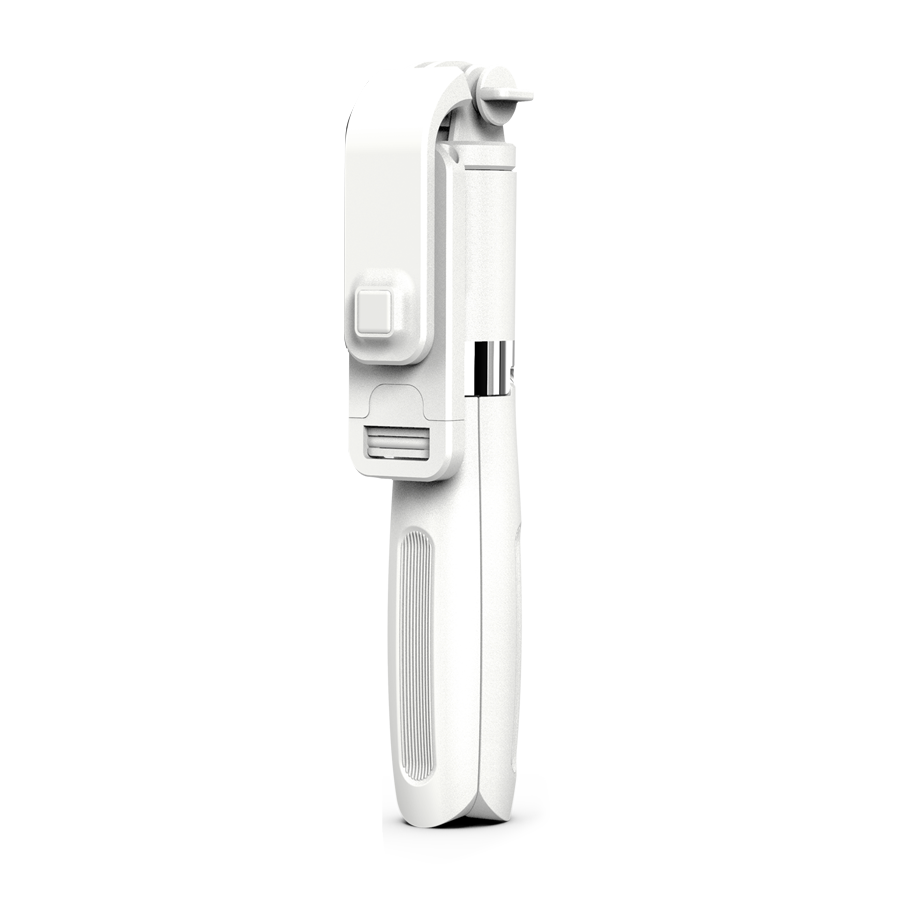 L02 Wireless Bluetooth Selfie Stick with Mini Tripod Foldable Selfie Rod with Remote Control for Phone Action Camera Iphone: WHITE