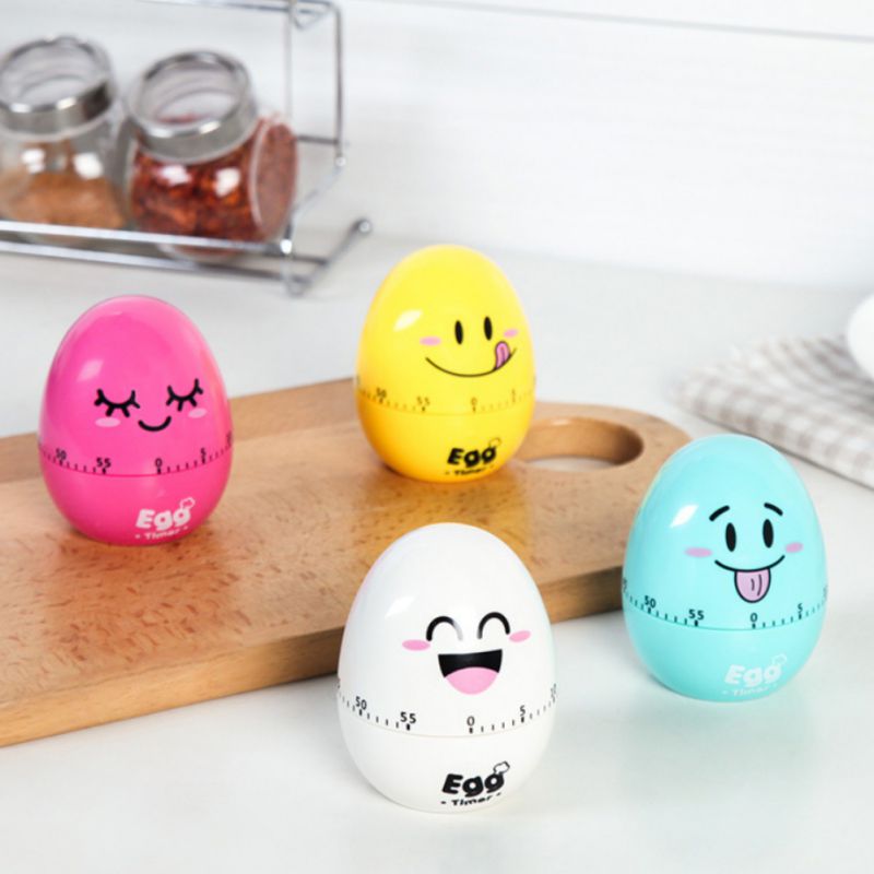 Kitchen Egg Timer Max 60 Minutes Without Battery Cartoon Cute Cooking Clock Alarm Mechanical Home Decor