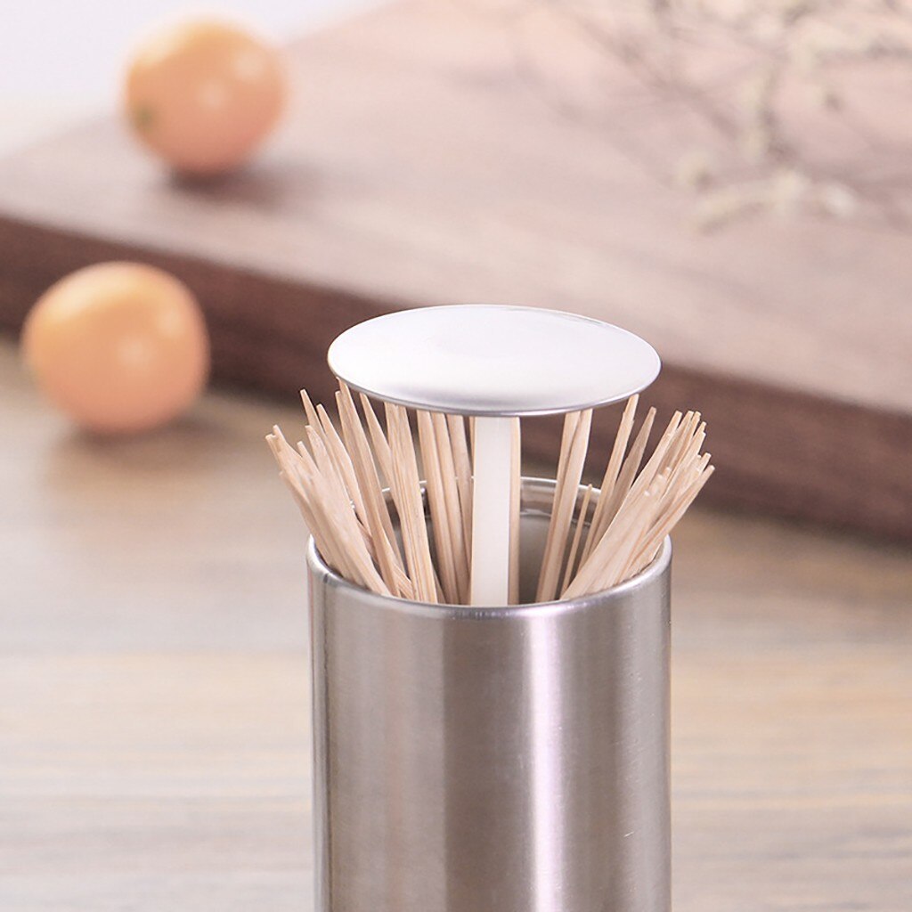 Sjov tandstik dispenser rustfrit stål tandstik holder stash hærder dent tandstikker dispenser porta stuzzicadenti