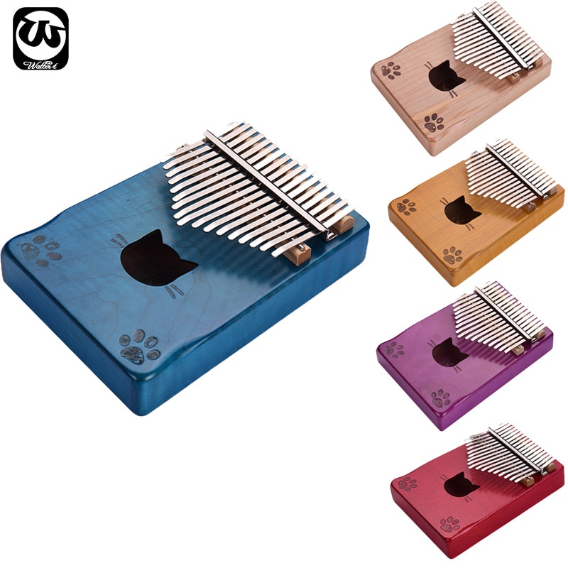 Kalimba Piano de 17 teclas, Piano de dedo de madera de arce Mbira con bolsa de transporte, martillo de afinación, Musical, alcancía, minipiano