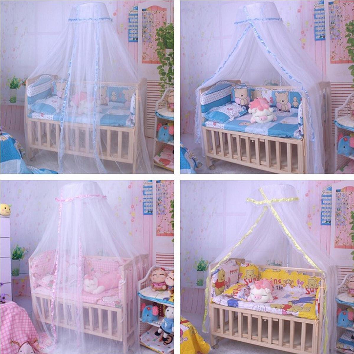 Sommer Baby, Kleinkind Moskito Netz Kleinkind Bett Krippe Baldachin Netz Weiß Baby Kuppel Blau gelb rosa