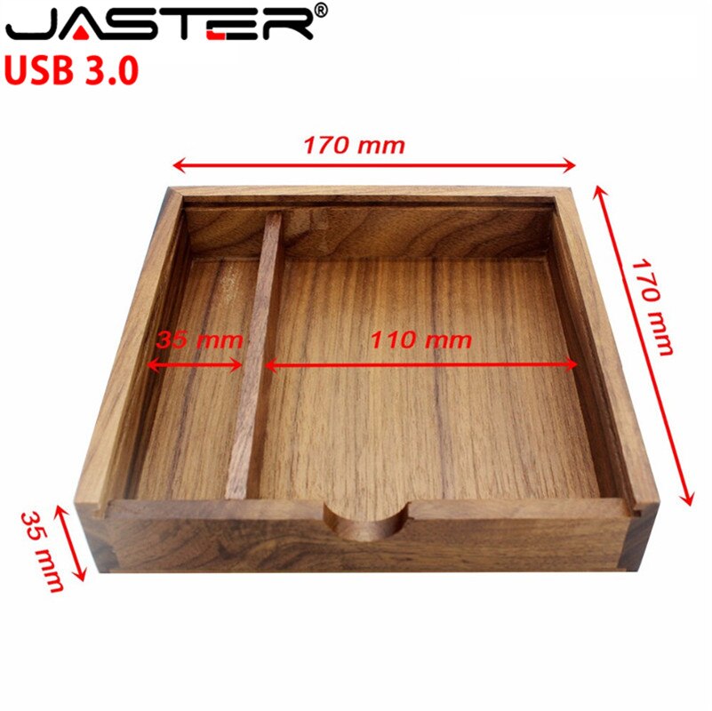 JASTER Holz Foto Album Box USB 3,0 Stick DIY Gravierte Logo Hochzeit Speicher