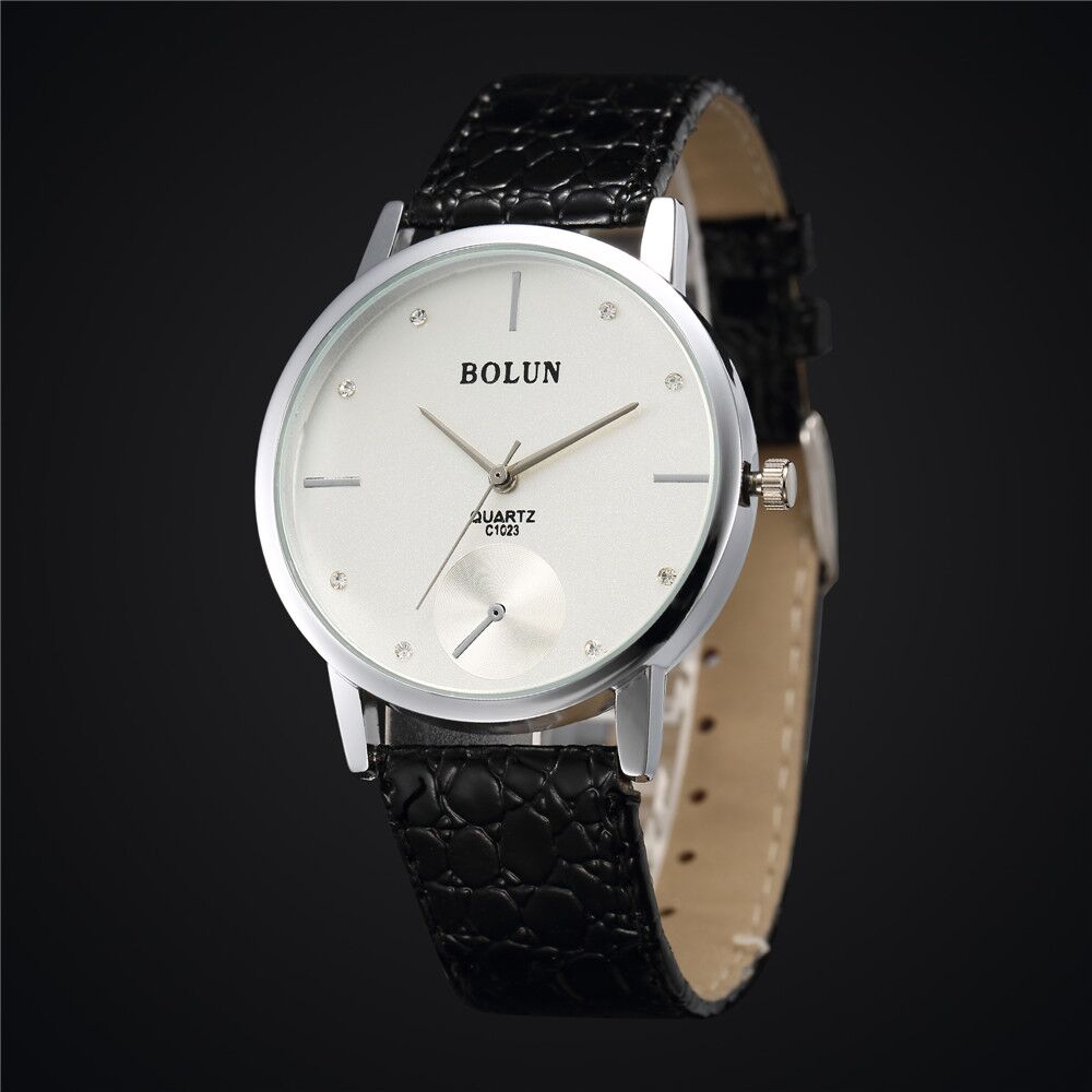 Reloj de pulsera de cuarzo con correa de cuero para hombre y mujer, cronógrafo informal con correa de acero inoxidable, Simple Unisex, de San Valentín,