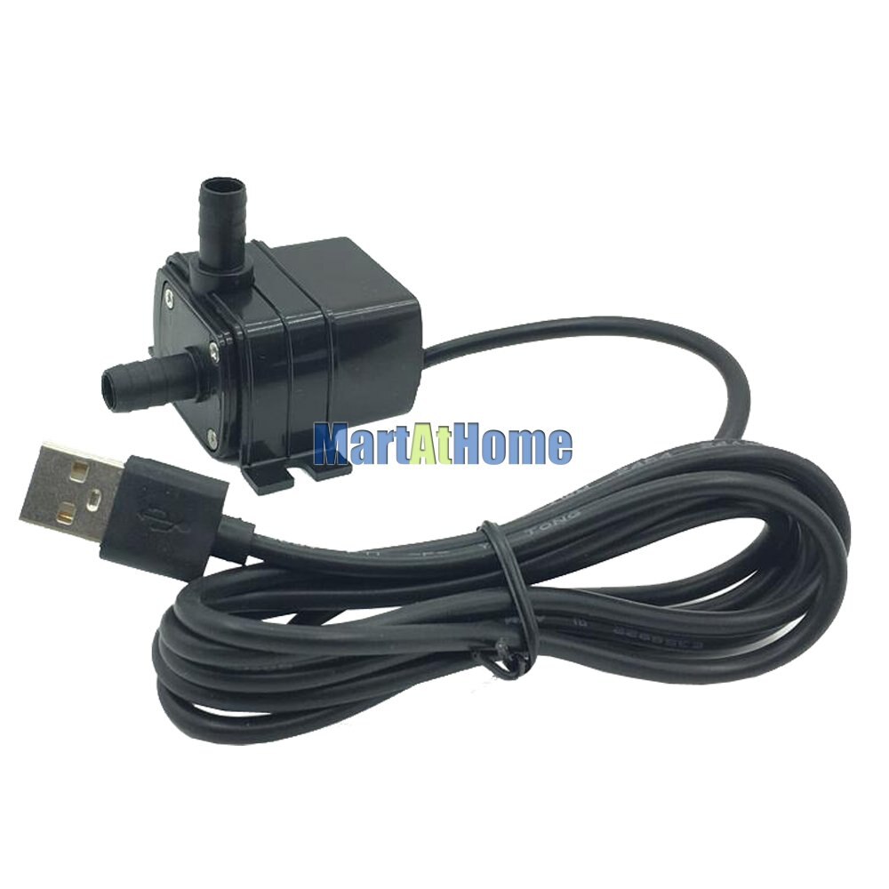 USB DC Brushless Mini Water Pump 4.8W 240L/H 3 Meters DC 4.5-12V for Hydroponics, Grow vegetables, Fountain Pond, Cooling