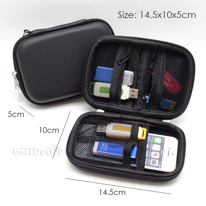 Mini Rits Digitale Opbergtas Waterdichte Reizen Eva Case Voor Oortelefoon, Datakabel, Lader, draagbare Gadget Pocket Pouch: 1