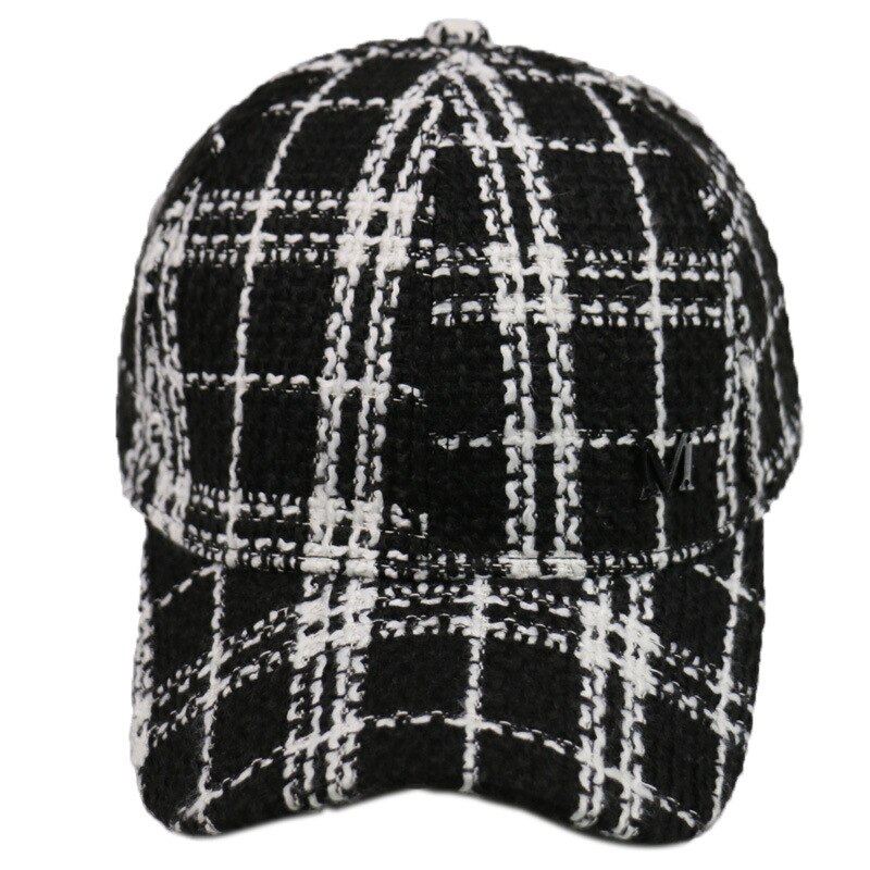 HUOBAO Black White Lattice Baseball Cap Newsboy Caps Visor Caps For Women Gorras Female Snapback Tweed Casual Hat