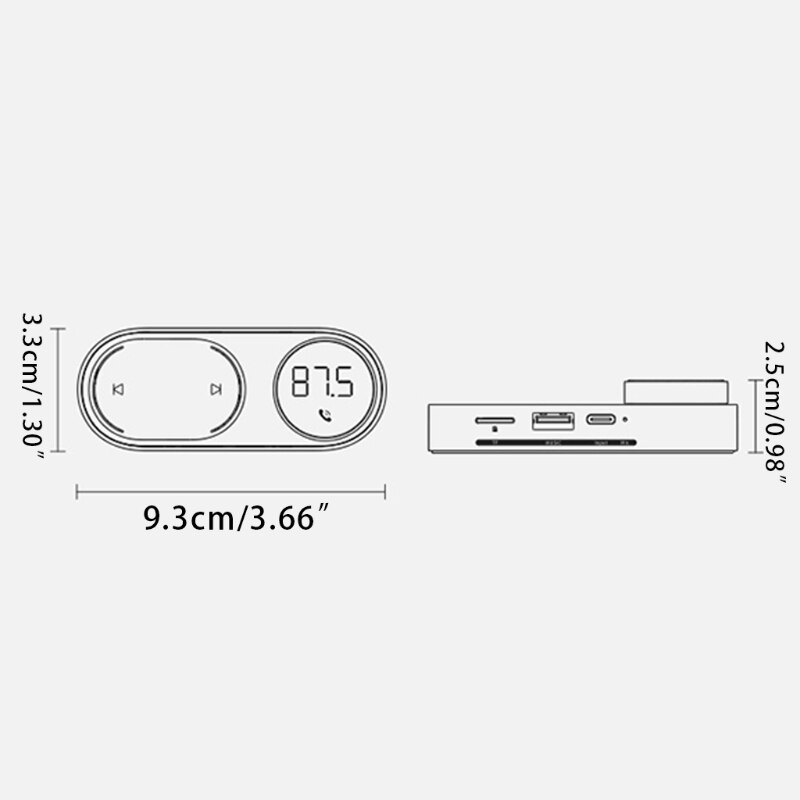 Solar Car FM Transmitter Bluetooth-compatible 5.0 Car Kit Wireless Audio Receiver Aux Handsfree MP3 Player USB Charger