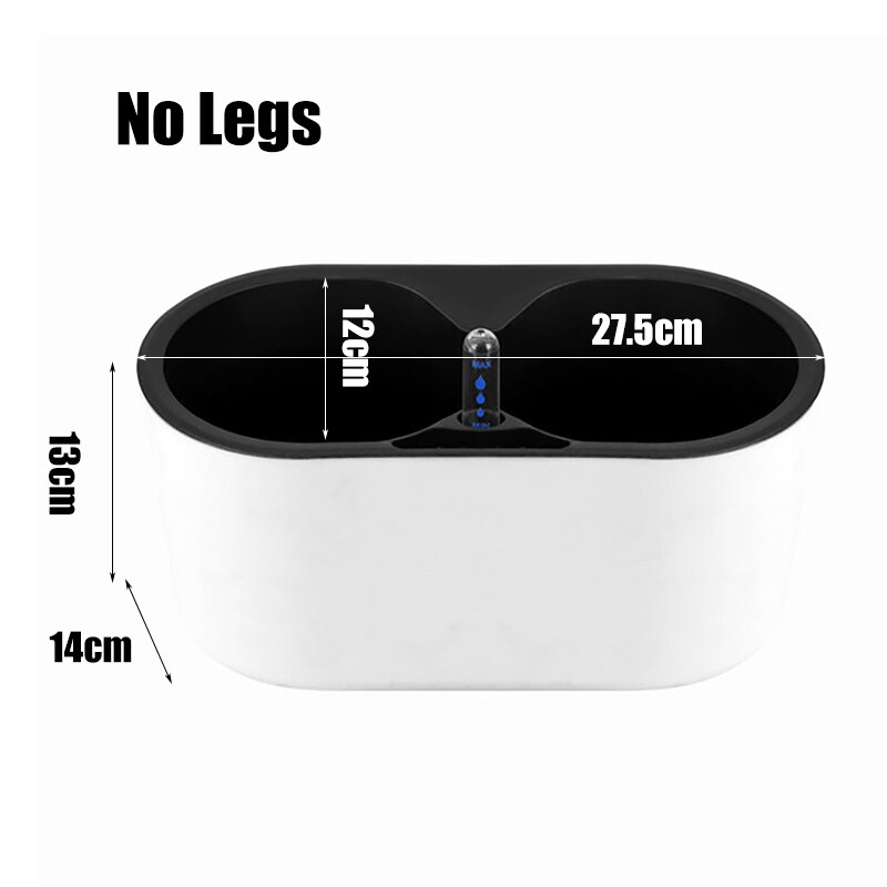 Self Watering Plant Flower Pot with Water Level Indicator Floor Desk Planter Balcony Office Planting Pot Gardening Supplies: Double White NO Legs
