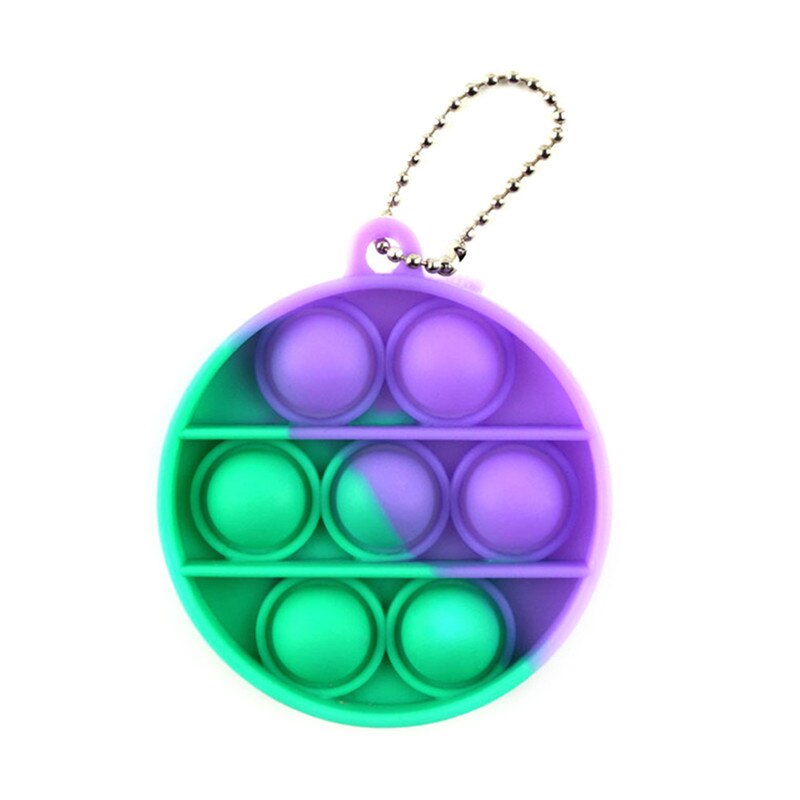 Tie-dye Keychain Fidget Simple Dimple Toy Sensory Educational Toy Push Bubble Toys Stress Relief Toy Antistress Adult Relief