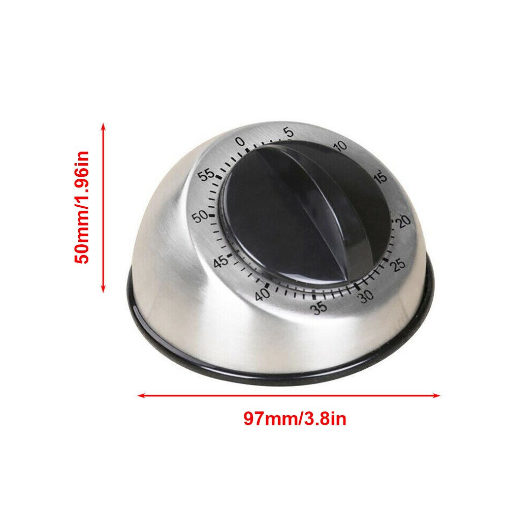 Stainless Steel Kitchen Timer 60 Minutes Countdown Alarm Mechanical Cooking Timer Reminder Alarm Clock Kitchen Gadgets