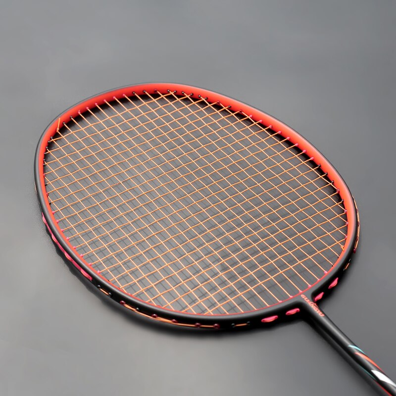 Lightest 10U 52G 100% Carbon Fiber Badminton Rackets Strung Racquet Max Tension 30LBS G4 Trainning Racket With Bags: Orange