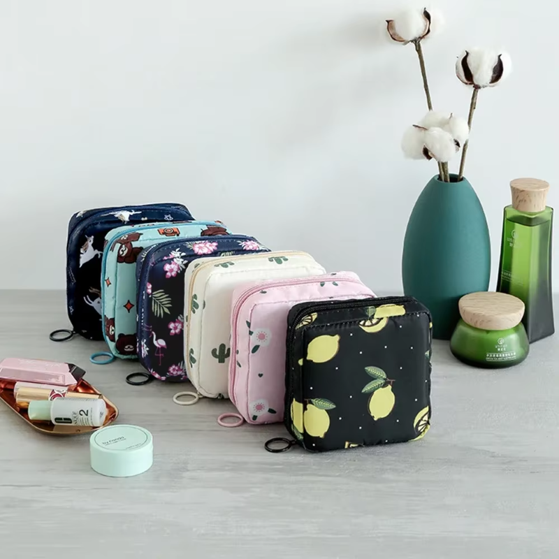 Frauen Tampon Lagerung Tasche fallen Sanitär Pad Beutel Serviette Kosmetik Taschen Organizer Damen machen-hoch Tasche Mädchen Tampon Halfter Organizer