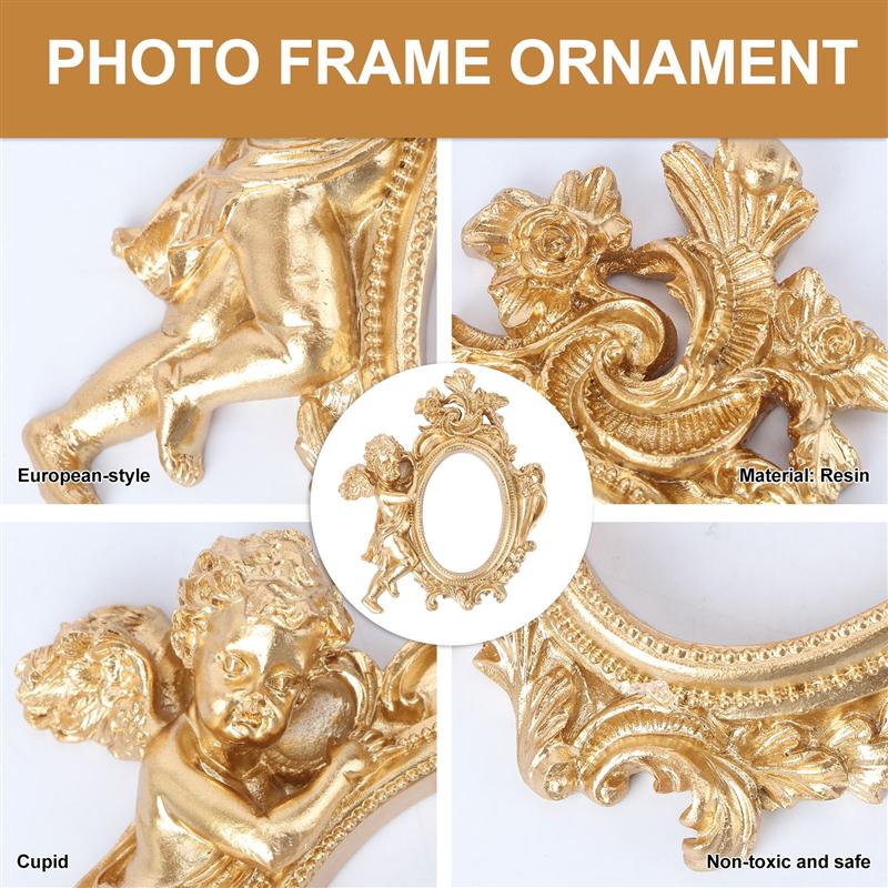 Golden Retro Photo Frame Decoration Home Photography Background Prop(Golden)