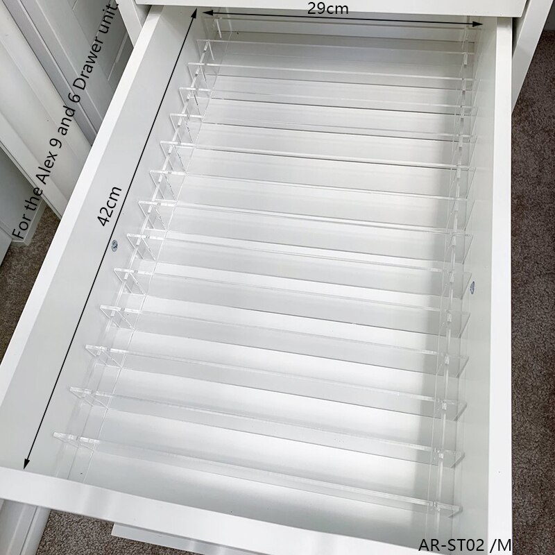 anon DIY Schubladenteiler-einstellen für ALEX 5 und 9 Schubladen, anpassbare Acryl-machen-hoch-Aufbewahrungs-Organizer-Trennwände in der Schublade, verstellbar: Orange
