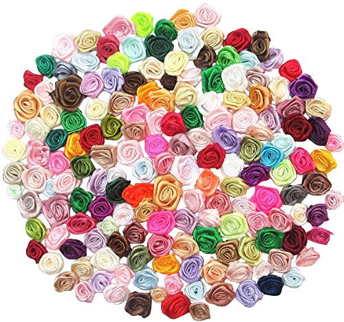 50 ocs 15mm mix väri pieni ruusu kukka mini käsintehty satiini nauha ruusun pää häät scrapbooking koristeet vaatetarvikkeet