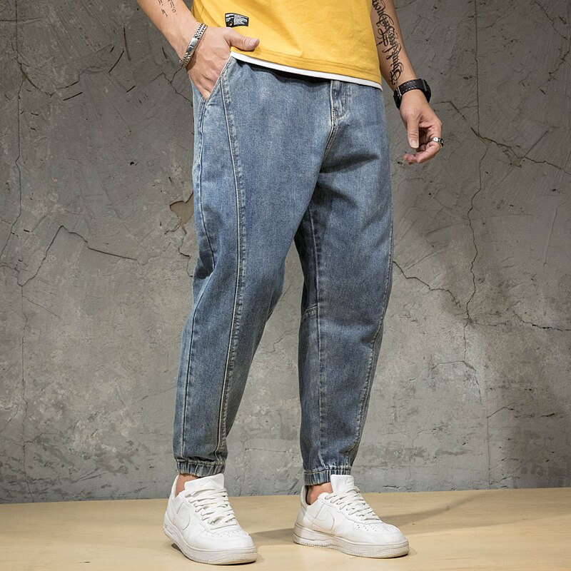 46 44 42 Men's Jeans Plus Size Cotton Hip-hop Streetwear Harem Denim Pants Spring Summer Brand Loose Casual Trousers