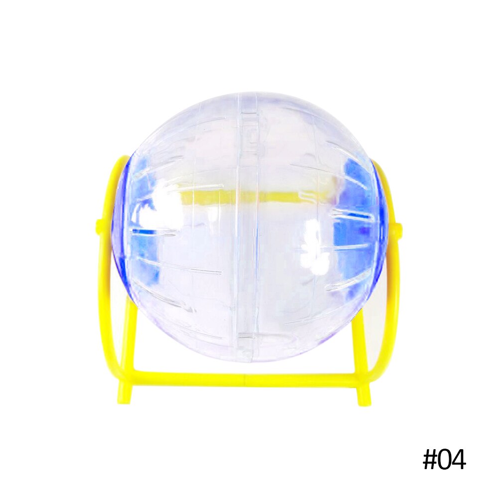 Mini Bola de ejercicio transparente para hámster, juguete para hámster, jaula para trotar con soporte, suministros para mascotas, 12cm: Blue with holder