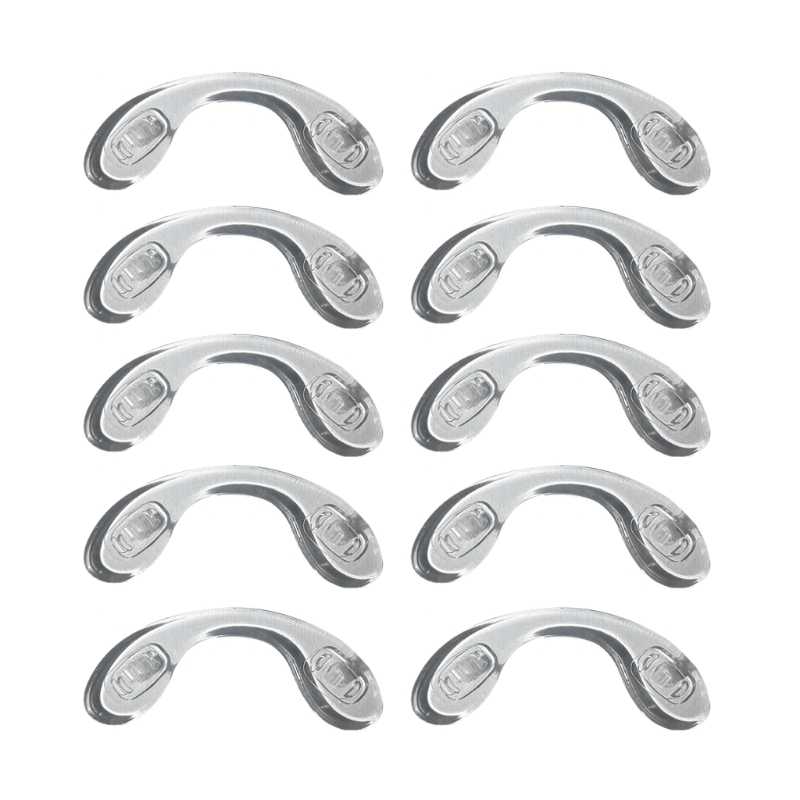 10 plaquettes nasales souples antidérapantes pour lunettes, en Silicone, avec sangle en forme de U, pont nasal à vis: Medium