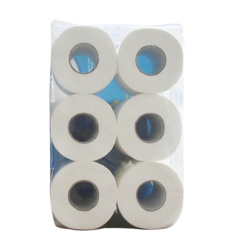6 rollos de papel de rollo de servilleta Premium, papel higiénico de baño de 3 capas suave y sedoso 50JF