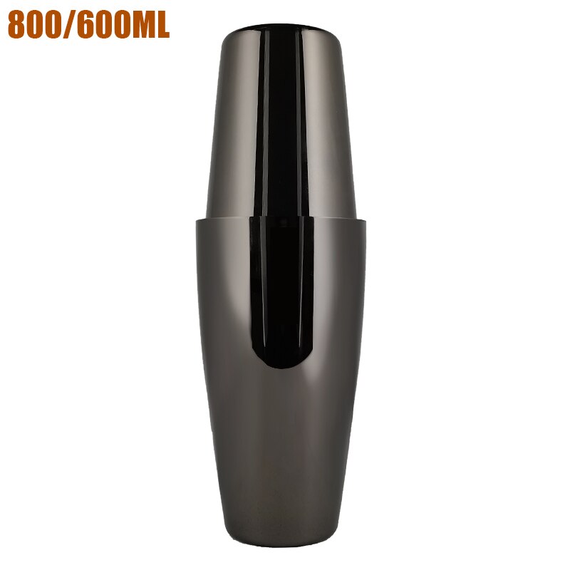 Mezclador de vino, botella agitadora, zumo de fruta, nieve, doble copa a escala, coctelera de vidrio, Bar, Martini, herramienta de barman, 400ML/14OZ: Black  800 600ML