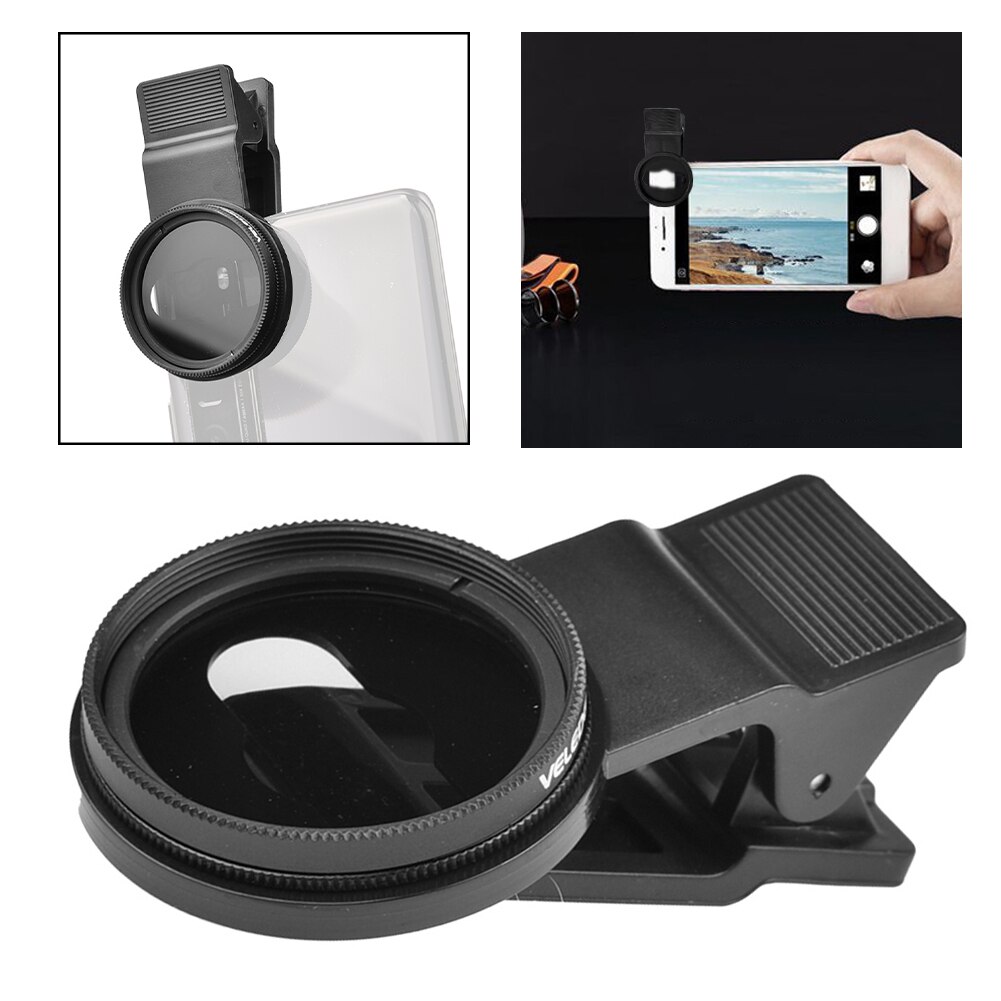 37Mm Circulaire Polarisator Ultradunne Cpl Filter Camping Universele Telefoon Camera Lens Groothoek Verstelbare Clip-On externe