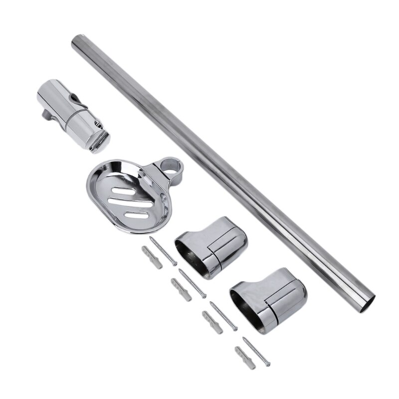 Um conjunto de chuveiro haste sabonete prato levantador tubo abs quadro de elevação ajustável cabeça titular: B