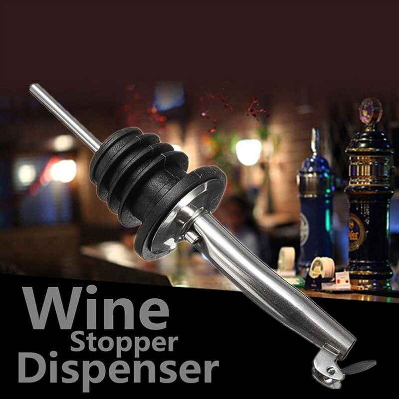 Stainless Steel Wine Pourer With Lid Environmental Protection Pour Spout Cocktail Shaker Wine Oil Bottle Pourer Barware Bar Tool