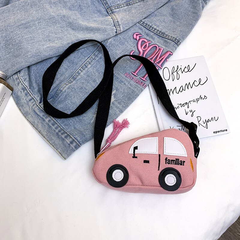 Mini Bag Eccentric Personality Hong Kong Style Girl's Bag Car Canvas Messenger Bag Children's Bag