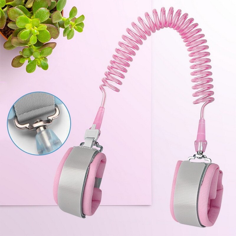 360 Kind Kinder Sicherheit Leine mit Baby Anti verloren Handgelenk einstellbar Verknüpfung Traktion Seil Baby Armband Kind Leine: Nein sperren Rosa 2M